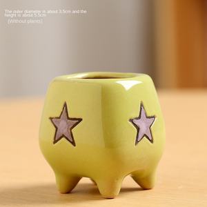 Haute Qualité Usine Ventes Directes Coloré Intérieur Rond Plante Succulent Pot De Luxe Bonsaï Pots Pot De Fleur En Céramique Avec <span class=keywords><strong>Pied</strong></span> - Product Image 4