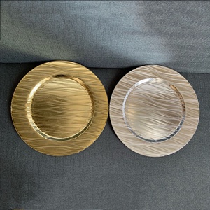 13 pouces 4 couleurs placage rond Durable en plastique ondulé fruits <span class=keywords><strong>plat</strong></span> bol plateau décoratif chargeur plaque pour la décoration de la maison - Product Image 2