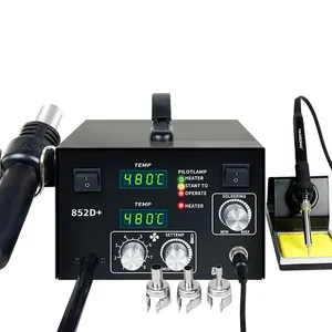 852D+ 2 In 1 Hot Air SMD Rework Soldering Iron Station 650W Fast Heating Mobile Phone Welding Repair Soldering Stations