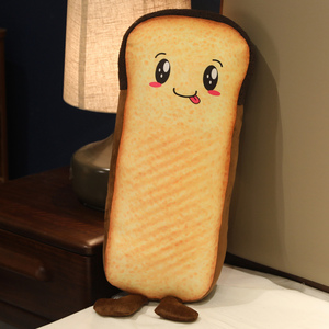 Long Strip Simulation Bread Plushie Large Size Toast Emotion Plush <strong>Pillow</strong> Small Moq Emotion Plush <strong>Pillow</strong> for Students - Product Image 5