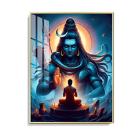Seigneur Shiva méditant au clair de lune impression sur toile Art hindou sacré pour la méditation et la paix cadeau de décoration spirituelle pour la maison
