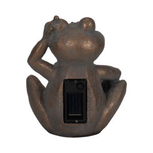 Statua di Rana Solare in Resina con Globo in Vetro Craquelé per Decorazioni da Giardino Esterne - Product Image 5