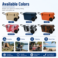 Glacière à roulettes haute performance LLDPE 75QT, robuste, pour camping, stockage de bière, pêche, rotomoulée, avec fonction chaise