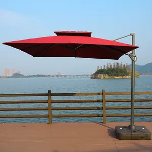 Bán buôn ngoài trời vuông Patio ô tròn đôi đầu Roman ô bên hồ bơi parasol