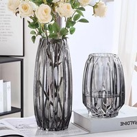 Vase en verre transparent de style nordique, centre de table minimaliste, vase à fleurs pour la décoration de la maison et de l'hôtel