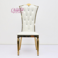 Chaise de salle à manger en métal de luxe dorée de haute qualité, nouveau design, pour hôtels, salles de mariage, fêtes et événements – Vente chaude Foire de Canton