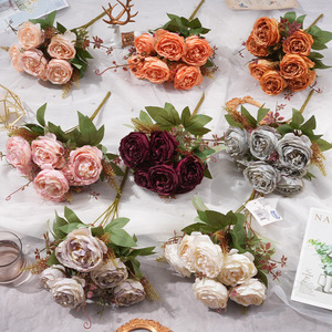 Fleur artificielle de pivoine à 7 têtes en soie imperméable pour décoration de mariage et de maison - Product Image 1