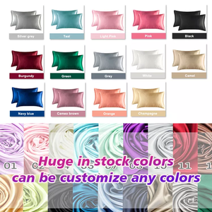 工場無料サンプル高級シルクサテン枕カバーカスタムサテンポリエステル高級枕ケースカバー刺繍ロゴ付き - Product Image 2