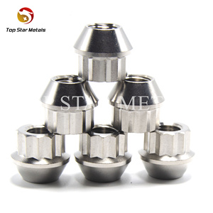 Titst M12 m14x1.25/1.5x20mm Titan bánh xe <span class=keywords><strong>Lug</strong></span> <span class=keywords><strong>Nuts</strong></span> mở kết thúc cho đua xe ti6al4v GR5 Titan NUT - Product Image 6