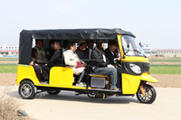 Tricycle Passager à Trois Rangées de Sièges, Tuk Tuk à Essence 200cc à Carrosserie Ouverte Motorisé, Vente en Gros Directe Usine Chinoise, Taxi Commercial