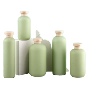 Stock Green Matte Surface 200ml HDPE <b>Plastic</b> <b>Empty</b> Screw Cap <b>Bottles</b> for Conditioner Shampoo Flip Packaging - Product Image 1
