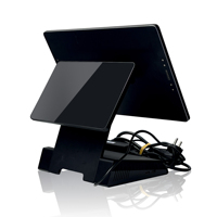 Terminal de point de vente (TPV) Android 15,6 et 10,1 pouces à double écran tactile anti-traces de doigts, en alliage d'aluminium, pliable et rotatif, pour restaurants et cafés