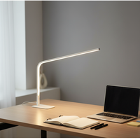 Lampe de bureau LED en plastique européenne super lumineuse, flexible, protectrice des yeux, CRI 95 élevé, à intensité variable, style moderne et épuré pour salon
