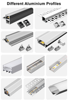 Perfil de tira de LED con cubierta de PC difusora y luz de canal de extrusión Perfil de aluminio LED para tira de LED