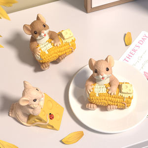 قالب سيليكون DM1185 على شكل شمعة حيوان كرتوني ثلاثي الأبعاد، قالب خبز كيك الموس على شكل فأر وجبن لطيف يمكنك صنعه بنفسك لتزيين المنزل - Product Image 3