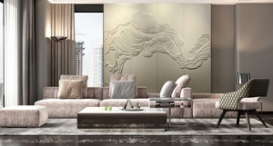 Tấm ốp tường trang trí nội thất bằng da giả, chống thấm, chạm khắc thủ công, thêu nổi 3D tùy chỉnh - Product Image 3