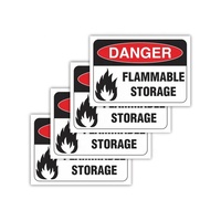 Autocollant d'avertissement ignifuge rectangulaire pré-imprimé personnalisé, directement de l'usine, étiquette de stockage inflammable