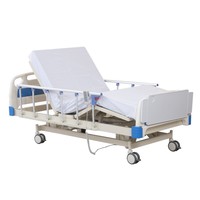 Lit d'hôpital électrique à trois fonctions réglables, lit médical pour soins infirmiers avec dossier et pieds réglables pour hôpital