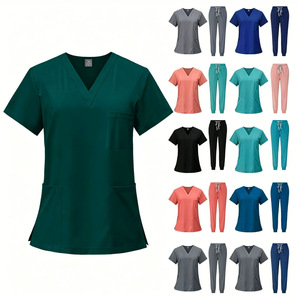 Set di Camici Medici Unisex a Maniche Corte in Poliestere Dobby Elastico ad Asciugatura Rapida per Sala Operatoria Ospedaliera, Personalizzabili con Logo, Taglia <span class=keywords><strong>XL</strong></span> - Product Image 1