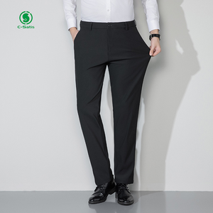 <span class=keywords><strong>Pantalon</strong></span> habillé slim à jambe droite pour hommes <span class=keywords><strong>Pantalon</strong></span> de <span class=keywords><strong>costume</strong></span> décontracté d'affaires <span class=keywords><strong>Pantalon</strong></span> habillé extensible sans repassage pour hommes - Product Image 4