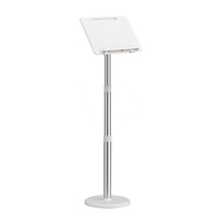 Support de tablette sur pied réglable en hauteur, pliable, en alliage d'aluminium et ABS – Utilisation sur bureau/sol, support télescopique pour la lecture matinale