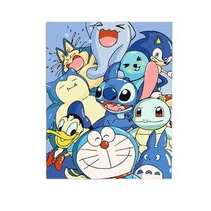 Peinture à l'huile à colorier par numéros, collection d'animaux de dessin animé, vente chaude 2023, peinture décorative, peinture DIY - Product Image 1