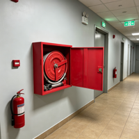 Boîte de rangement pour tuyau d'incendie rouge, recyclable et durable, à porte simple, pour équipement et accessoires de lutte contre l'incendie - Vente chaude