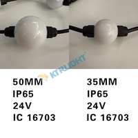 Professionnel personnalisé rvb 360 degrés décoration 50mm 30mm diamètre DMX 3D Pixel boule lumière cordes IP65 LED jardin lumière PC lampe