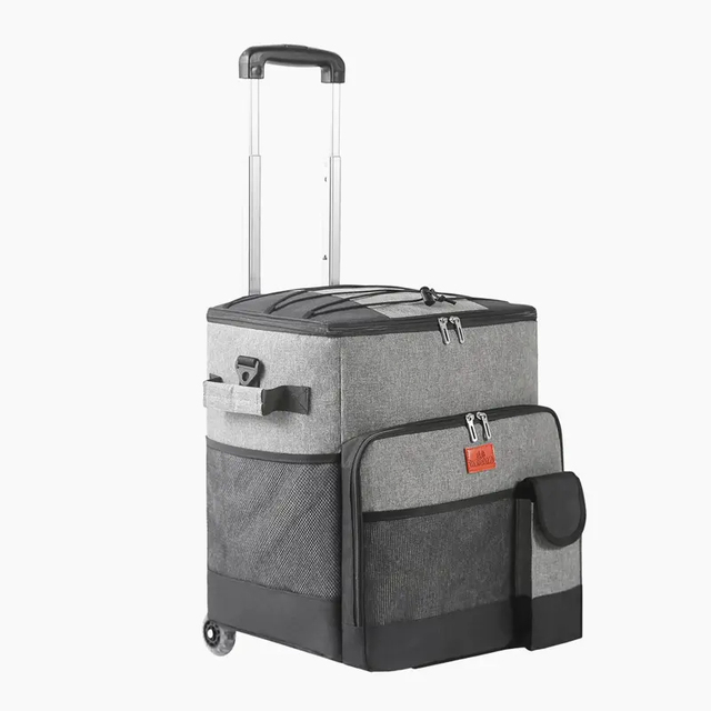 Large Insulation Portable Rolling Refrigerated Cooler Backpack Removable Trolley Wheels for Outdoor Picnics Food Delivery Cans