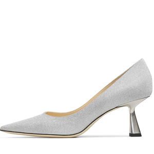 Décolleté con tacco basso glitterato lucido <span class=keywords><strong>tacchi</strong></span> per feste e matrimoni per donna e donna scarpe con punta a punta argento - Product Image 2