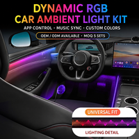 Kit d'éclairage d'ambiance intérieur LED universel pour voiture, à effet cascade dynamique, en acrylique, synchronisation musicale, OEM 12V