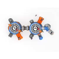 Structure de jeu extérieure multi-activités avec filet de corde, toboggan et aire de jeux pour enfants pour parc public