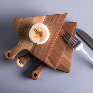 Planche à pizza en bois d'acacia, ronde, 42 cm, avec poignée, pour la cuisson et le service - Product Image 4