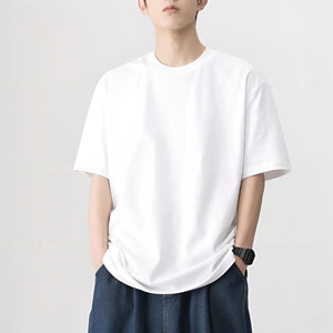 High Quality Cotton Custom T Shirt Men <b>Blank</b> Heavy <b>Weight</b> Loose Fit T shirt Printing Men's T-Shirts - Product Image 3