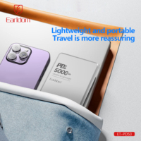 Earldom Magnetic Slim 5000mAh Chargeur portable en alliage sans fil Chargeur rapide pour iPhone 16/15 Léger
