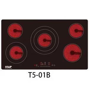 Nouvelle conception de cuisinière infrarouge électrique à 5 brûleurs intégrée sur table, plaque de cuisson en céramique pour maison et hôtel - Product Image 2