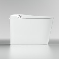 WC intelligent monobloc allongé avec pompe intégrée, siège chauffant, protection en mousse, télécommande, drainage en P/S