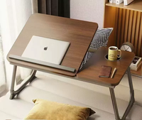 Table de lit en bois pliable et réglable, table d'étude pour dortoir, bureau d'ordinateur à domicile, bureau pour enfants, bureau pour baie vitrée, porte-gobelet convertible