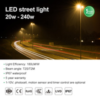 Lampadaire LED intelligent professionnel à pleine puissance 180lm/w, garantie 5 ans, IP66, aluminium, 50w 100w 150w 200w
