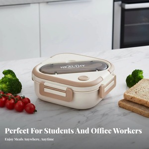 <b>Compartment</b> <b>Lunch</b> <b>Box</b> Plastic Portable Lunchbox Students Office Bento <b>Box</b> Microwave Food Containers with Chopsticks and Spoon - Product Image 2