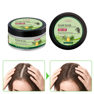 Marque privée UAZAN <span class=keywords><strong>Masque</strong></span> réparateur de cheveux <span class=keywords><strong>Masque</strong></span> capillaire nourrissant naturel pour le <span class=keywords><strong>cuir</strong></span> <span class=keywords><strong>chevelu</strong></span> Anti-crépus Sans sulfate Menthe Romarin - Product Image 6