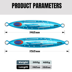 Esca Artificiale Verticale Luminosa in Silicone da 300g/400g per Pesca in Acqua Salata, Slow Jigging, Pesca in Acque Profonde, con Occhi 3D per Spigola e Orata - Product Image 3