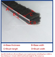 Bande de brosse de porte en aluminium 3m Bande d'étanchéité anti-poussière auto-adhésive anti-poussière pour fenêtre de porte
