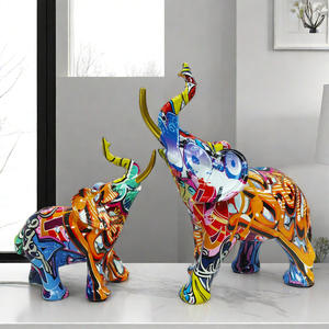 Ornamenti di <span class=keywords><strong>elefante</strong></span> creativo per la casa soggiorno armadietto del vino decorazione per ufficio in resina artigianato Graffiti scultura di <span class=keywords><strong>elefante</strong></span> - Product Image 2