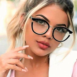 Gafas Ópticas de Metal con Receta, Modelo 2019, Gafas de Computadora con Diseño Ojo de Gato para Mujer, Gafas de Lectura - Product Image 1