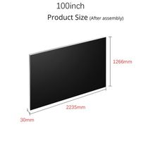 Écran de projection laser mural ultra-fin en fibre de verre anti-lumière ambiante Changhong CHIQ 100/120 pouces