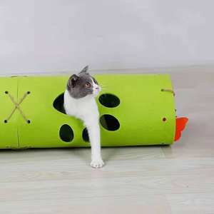 折りたたみ式フェルト猫トンネルおもちゃインタラクティブ猫トンネルチューブベッド穴付き取り外し可能なペットハウス多機能マットペット用 - Product Image 5