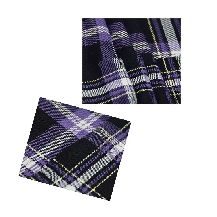 Fashion 65P 33R 2SP 230GSM Polyester Rayon Spandex Yarn Dyed Fabric For Women Dress Skirts and Men's Shirt