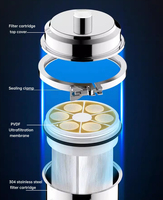 Purificateur d'eau pour toute la maison à grand débit en acier inoxydable, à poser sur le comptoir, filtre à membrane d'ultrafiltration PVDF manuel 0,01 pour usage domestique