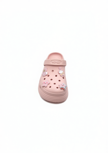 Sandali Zoccoli Rosa per Bambini con Spille Animatrici, Taglia 19, Scarpe Estive Casual Slip-On con Punta Tonda, Suola in EVA, Tomaia in Plastica - Product Image 1